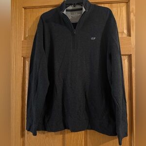 Vineyard Vines 100% Pima cotton men’s size large 3/4 zip sweater whale logo